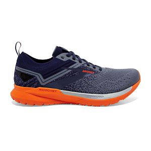 Brooks Ricochet 3 Mens Road Running Shoes Navy/Grey/Orange | USA-PCZ260938